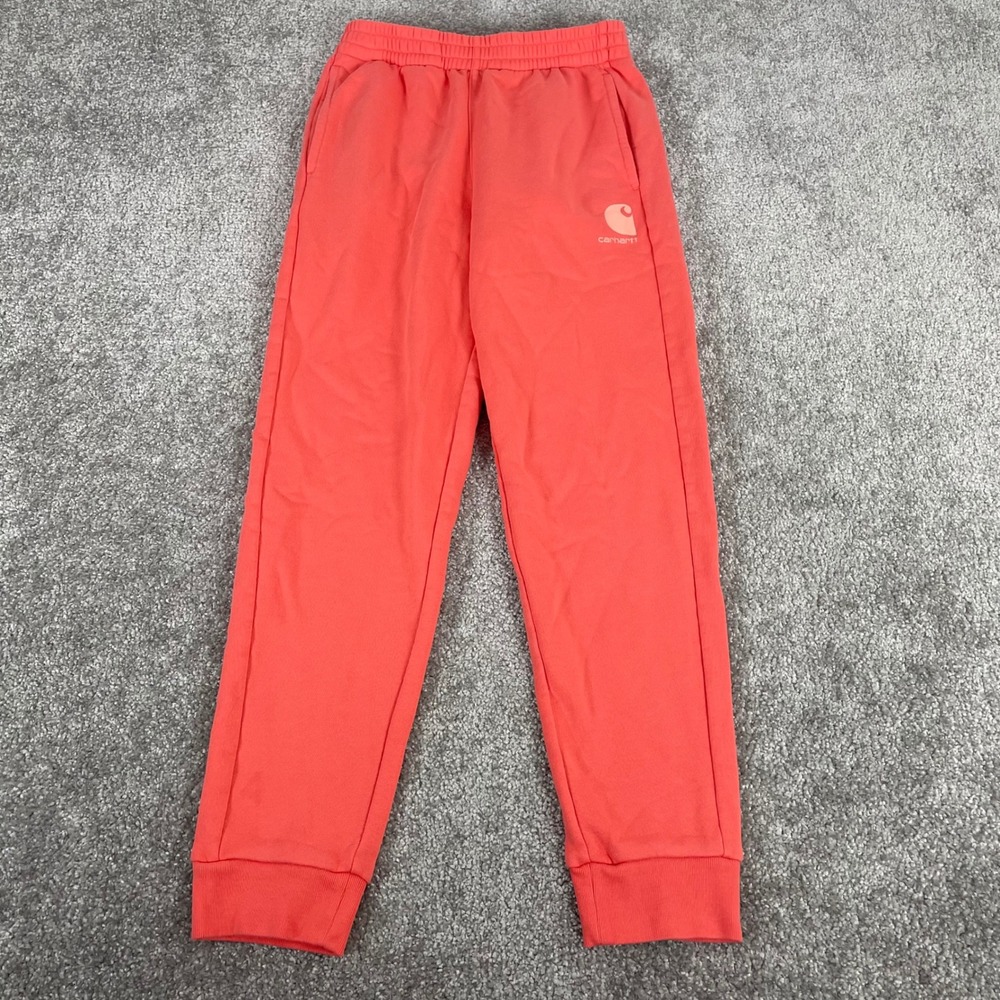 Carhartt Jogger Sweatpants Girls Large 12  Fleece Coral Pink